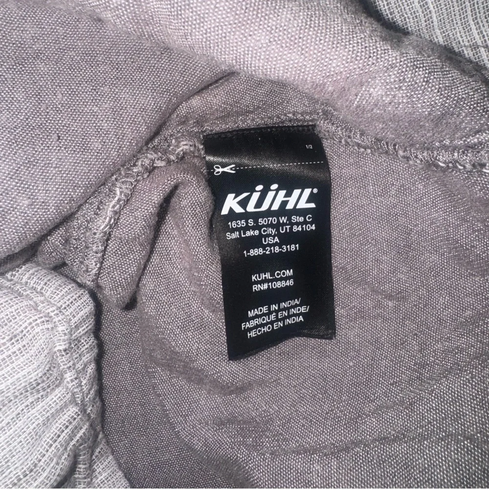 KUHL Riviera Gauzy Linen Blend Button Front Tunic Dress Gray Gorpcore hiking - Picture 6 of 6